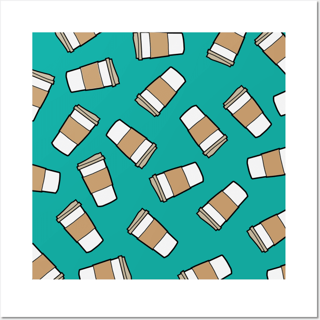 Coffee cup pattern Wall Art by Cathalo